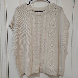Frye n Co White Sleeveless Sweater 2XL